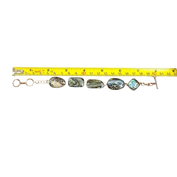 Lucas Lameth Abalone Shell Sterling Silver LUC 925 Toggle Closure Bracelet - Picture 8 of 8